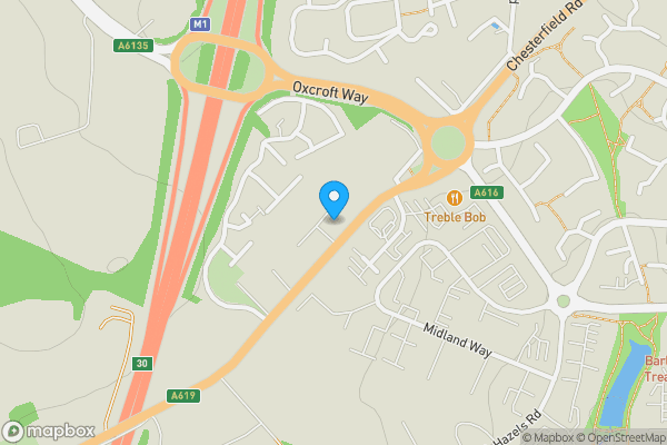 Map location for 58 Chesterfield Road, Barlborough, Chesterfield, Derbyshire S43 4TT