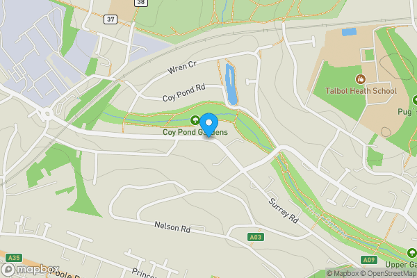 Map location for Surrey Road, POOLE, Dorset, BH12 1HG