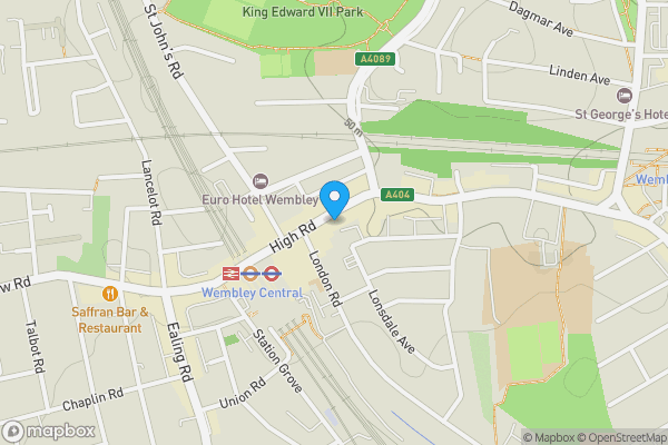 Map location for Halifax Bank, 427 High Road Wembley London HA9 7AB