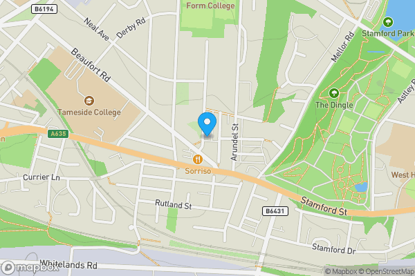 Map location for Garage (Plot 4) off Hutton Avenue/Argyll Street, Ashton-Under-Lyne, Greater Manchester OL6 6QY