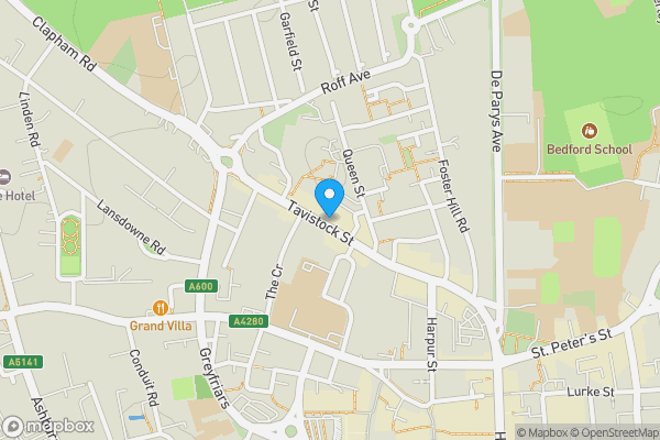 Map location for 75-79 Tavistock Street, Bedford, MK40 2RR