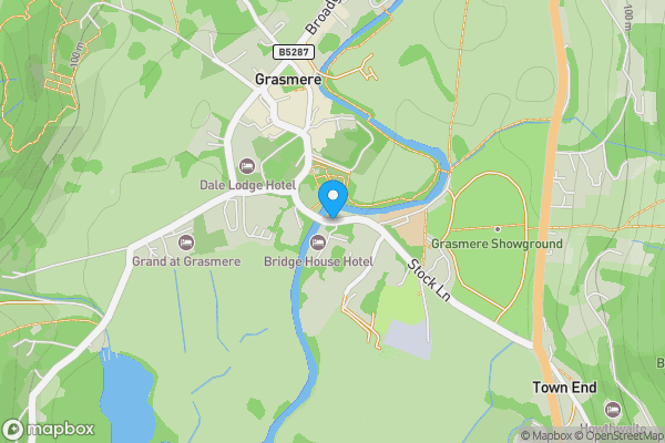 Map location for The Flat, Kirk Allans, Stock Lane, Grasmere, Ambleside, Cumbria LA22 9SN
