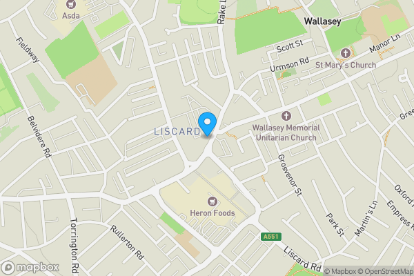 Map location for 1-11 Liscard Village Liscard Wallasey Wirral CH45 4JG