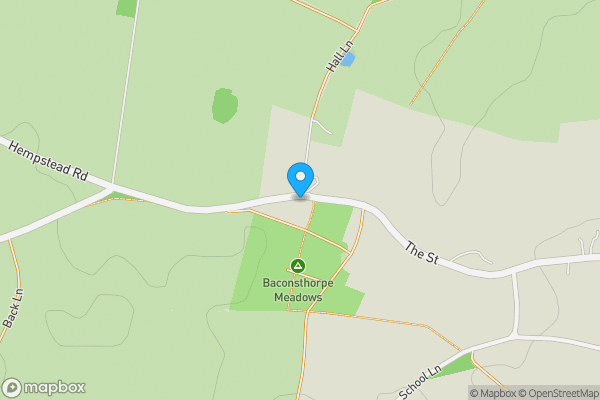 Map location for Baconsthorpe Road, Holt, Norfolk, NR25 6LD