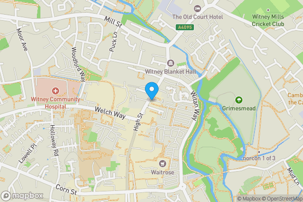 Map location for 56a High Street, Witney, Oxfordshire, OX28 6HJ