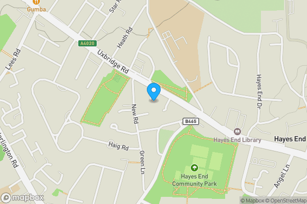 Map location for Land Adjacent to 1 Russet Close, Uxbridge, Middlesex, UB10 0ST