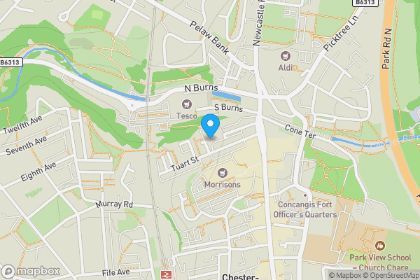 Map location for Cedric Cottage, Cooperative Street, Chester Le Street, County Durham, DH3 3EU