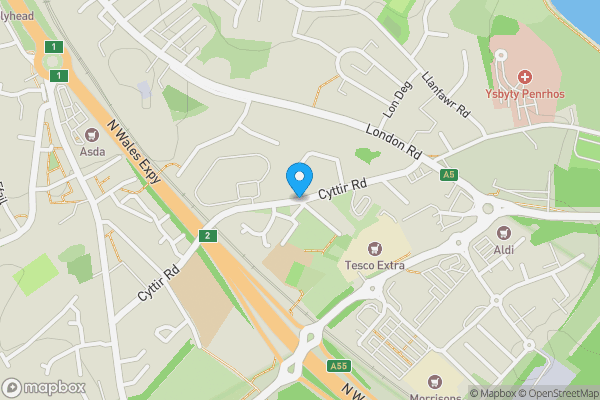 Map location for Land Adjacent To Sea Breeze, Cyttir Road, Holyhead, Anglesey , LL65 2PU