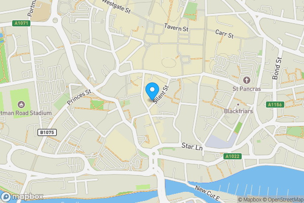 Map location for 9 Silent Street, Ipswich, Suffolk, IP1 1TF