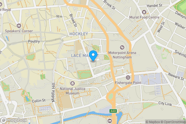 Map location for Flat 11, Mills Building, Plumptre Place, Nottingham NG1 1JL