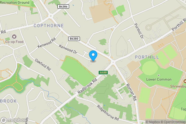 Map location for 60 Kenwood Drive, Copthorne, Shrewsbury, SY3 8SY