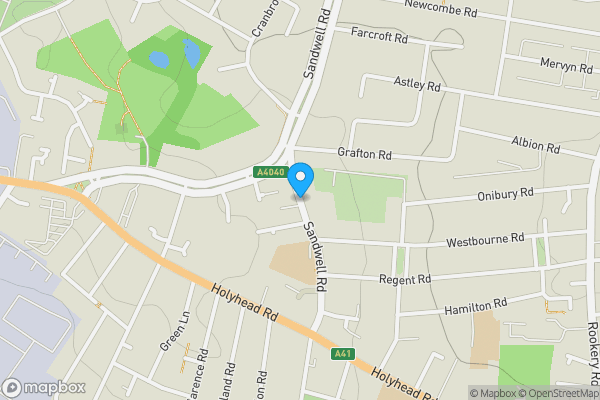 Map location for Sandwell Road, Birmingham, West Midlands, B21 8ND