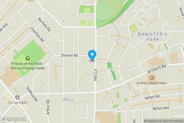 Map location for Flat 13, 156 Hill Lane, Southampton, SO15 5ND