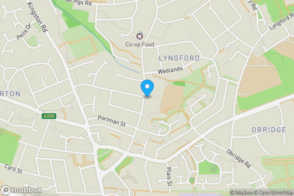 Map location for 96 Cheddon Road, Taunton, Somerset TA2 7DW