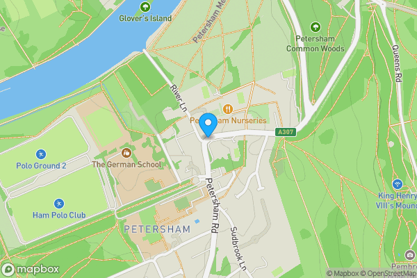 Map location for Rutland Lodge, Petersham Road, Richmond, Surrey, TW10