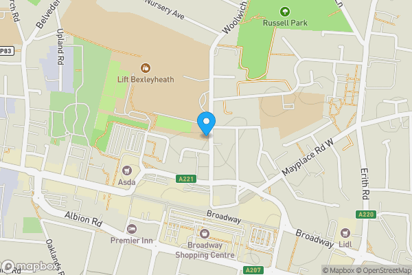 Map location for Orchard House, 62 Woolwich Road,  Bexleyheath, Kent, DA7 4HU
