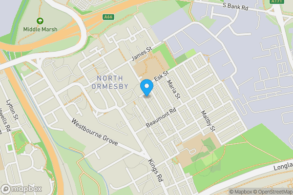 Map location for 6 Coltman Street, Middlesbrough, TS3 6JA