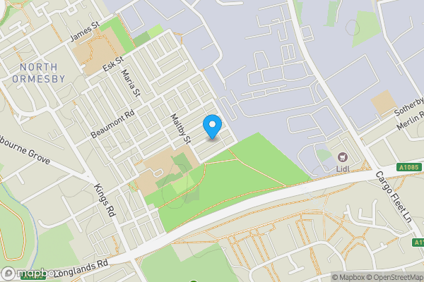 Map location for 23, Kindersley Street Middlesborough, TS3 6PW