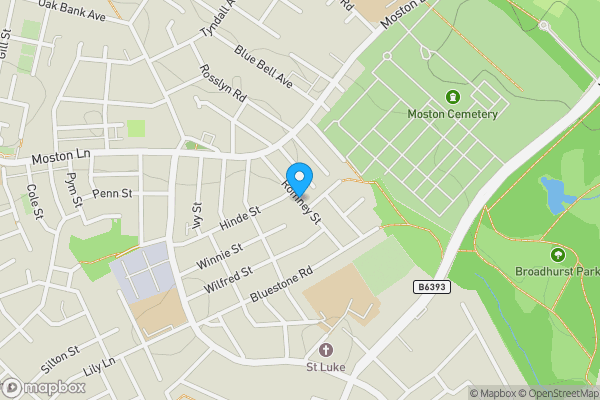 Map location for Romney Street, Moston, Greater Manchester, M40