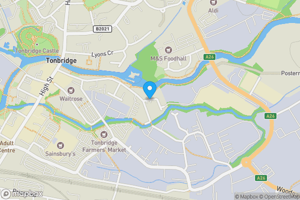 Map location for Flat 3 Breach House, Cannons Wharf, TONBRIDGE, Kent, TN9 1FD