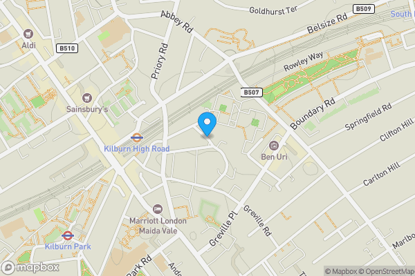 Map location for Flat 7 Hinchinbrook House, Mortimer Crescent, Kilburn, London, NW6 5UP