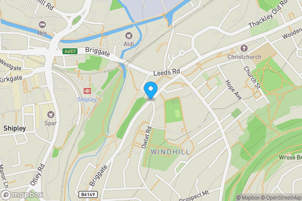 Map location for The Parish Hall, 1 Owlet Road, Shipley, West Yorkshire BD18 2LU