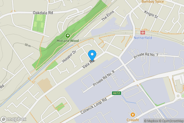 Map location for Vale Road, NOTTINGHAM, Nottinghamshire, NG4 2GL