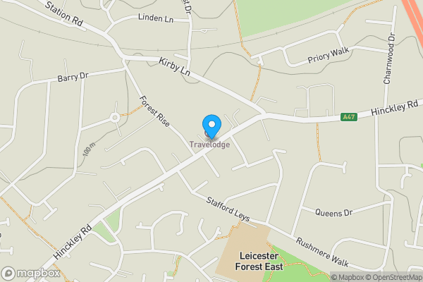 Map location for Travelodge, Hinckley Road, Leicester Forest East, Leicester, Leicestershire, LE3 3PG