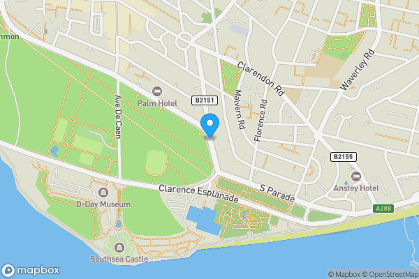 Map location for Clarence Parade, SOUTHSEA, Hampshire, PO5 2HX