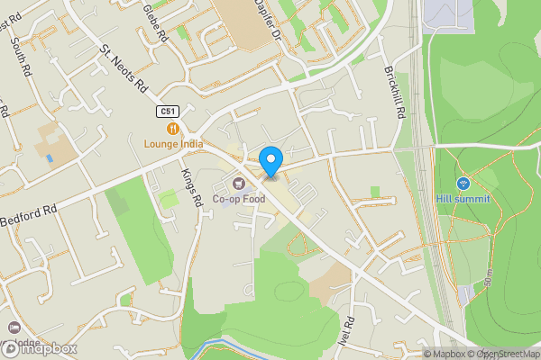 Map location for 1 & 1A Market Square, Sandy, Bedfordshire, SG19 1HT