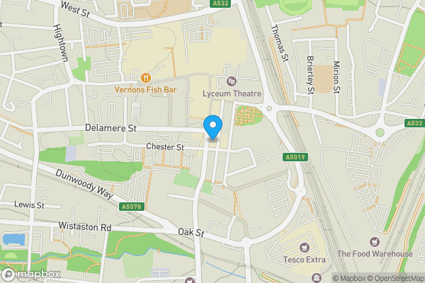 Map location for 26 Market Street, Crewe CW1 2EL