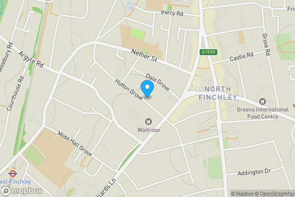 Map location for 12A Hutton Grove, Finchley, London, N12 8DT