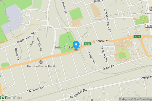 Map location for Cheam Road, Sutton, Surrey, SM1 2BE