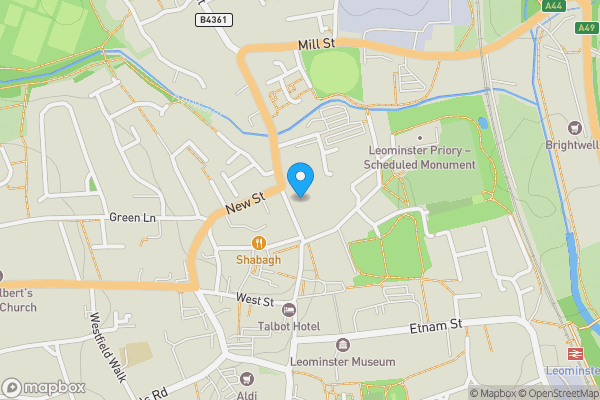 Map location for 34, Leominster, Herefordshire, HR6 8BS