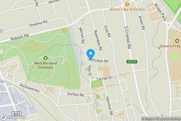 Map location for Tritton Road, LONDON, Greater London, SE21 8DE