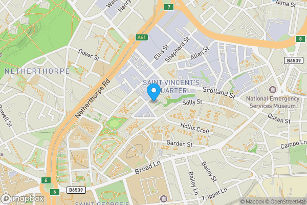 Map location for Apartment B14 Aspect 3 Edward Street, Sheffield, South Yorkshire, S3 7GE