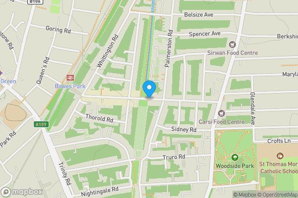 Map location for 71/73 Myddleton Road, Wood Green, London N22 8LZ