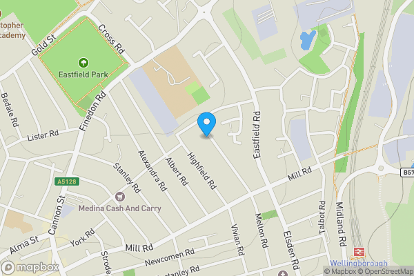 Map location for 119 Melton Road North, Wellingborough, Northamptonshire, NN8 1PW