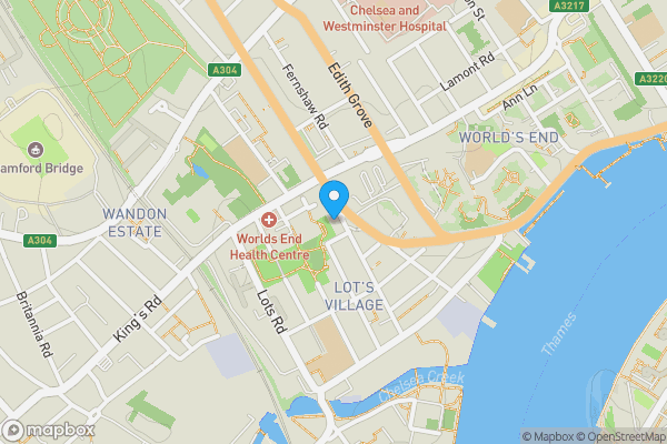 Map location for 9D Tadema Road, London, SW10 0NU