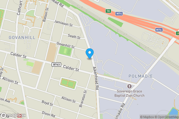 Map location for 0/2, 366 Aikenhead Road, Glasgow, Lanarkshire, G42 0QG