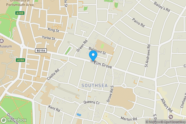 Map location for Flat 3, 49 Elm Grove, Southsea, Hampshire, PO5 1JF