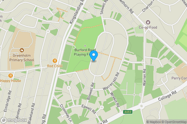 Map location for 6 Burford Road, Kingstanding, Birmingham, West Midlands, B44 8EQ