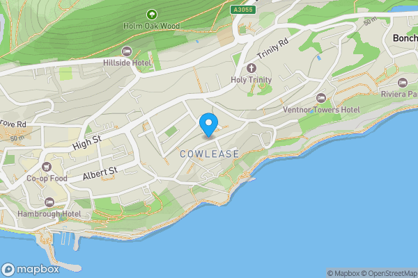Map location for 55 St. Catherine Street, Ventnor, Isle Of Wight, PO38 1HG