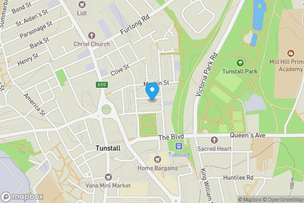 Map location for 19 Salisbury Street, Tunstall, Stoke-On-Trent, Staffordshire ST6 6BS