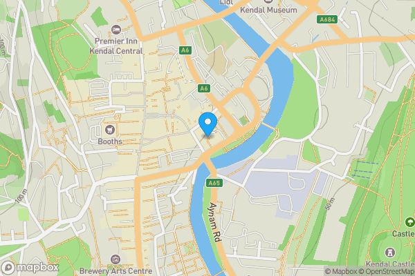 Map location for Flats 1, 2 and 3, 13 New Road, Kendal, Cumbria LA9 4AY