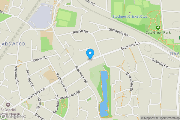 Map location for Garners Lane, Adswood, Stockport, SK3
