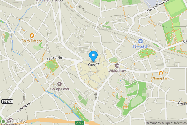 Map location for 18 Fore Street, St Austell, Cornwall, PL25 5EP