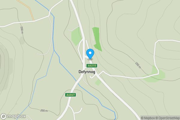 Map location for Defynnog, Brecon, Powys.
