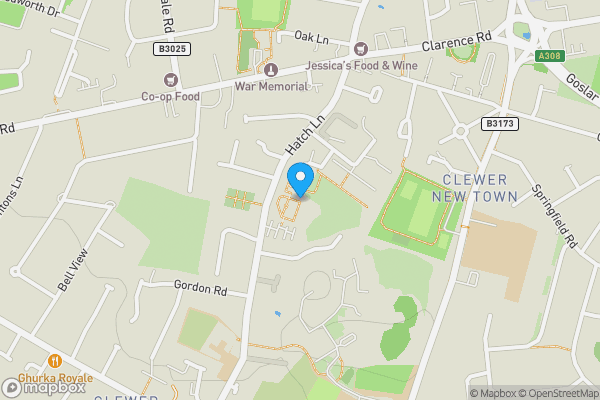 Map location for Flat 1 Convent Court, Hatch Lane, Windsor, Berkshire, SL4 3QR