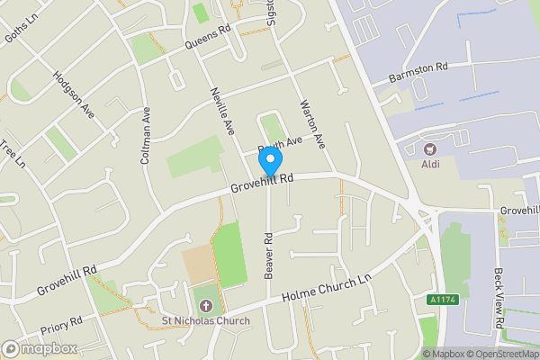 Map location for Grovehill Road, BEVERLEY, East Riding of Yorkshire, HU17 0HR